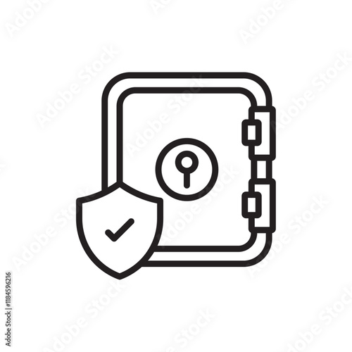 Safe vault box icon Simple thin outline
