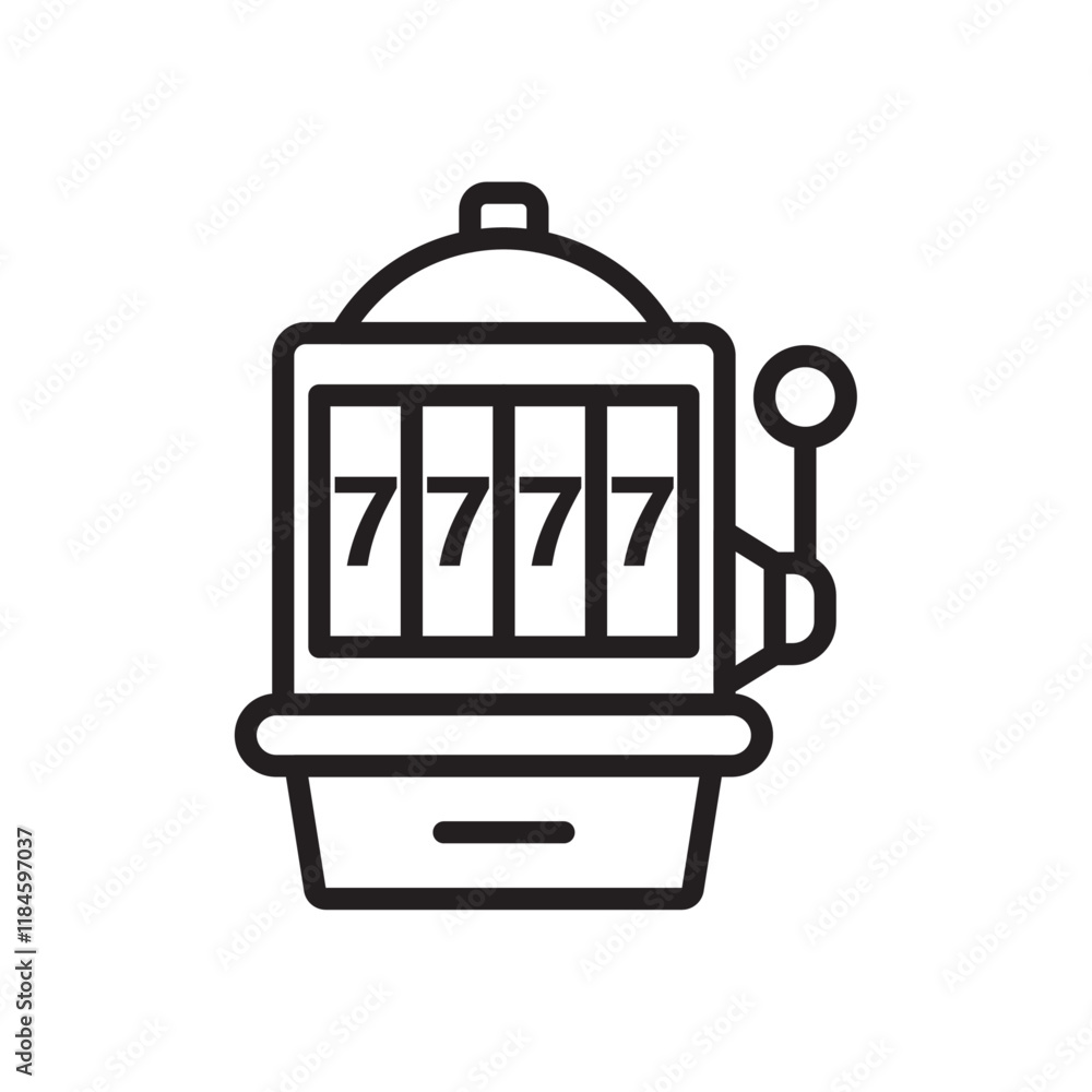slot machine icon Simple thin outline slot machine icon Simple thin outline
