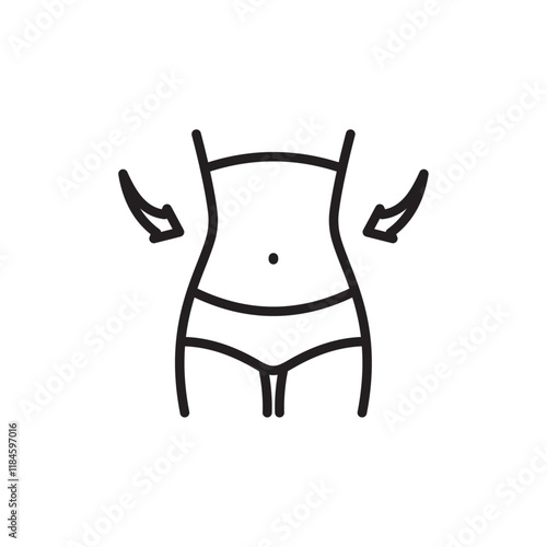 Slim, weight loss icon Simple thin outline
