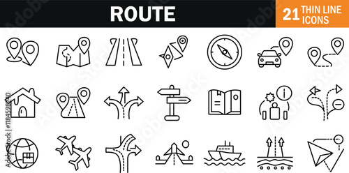 "Directional Route Icon Representing Pathways, Navigation, and Travel Planning"