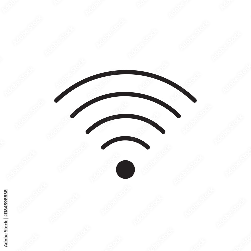 Wifi signal icon Simple thin outline Wifi signal icon Simple thin outline