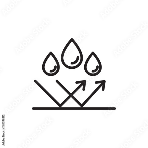 Water repellent surface icon Simple thin outline