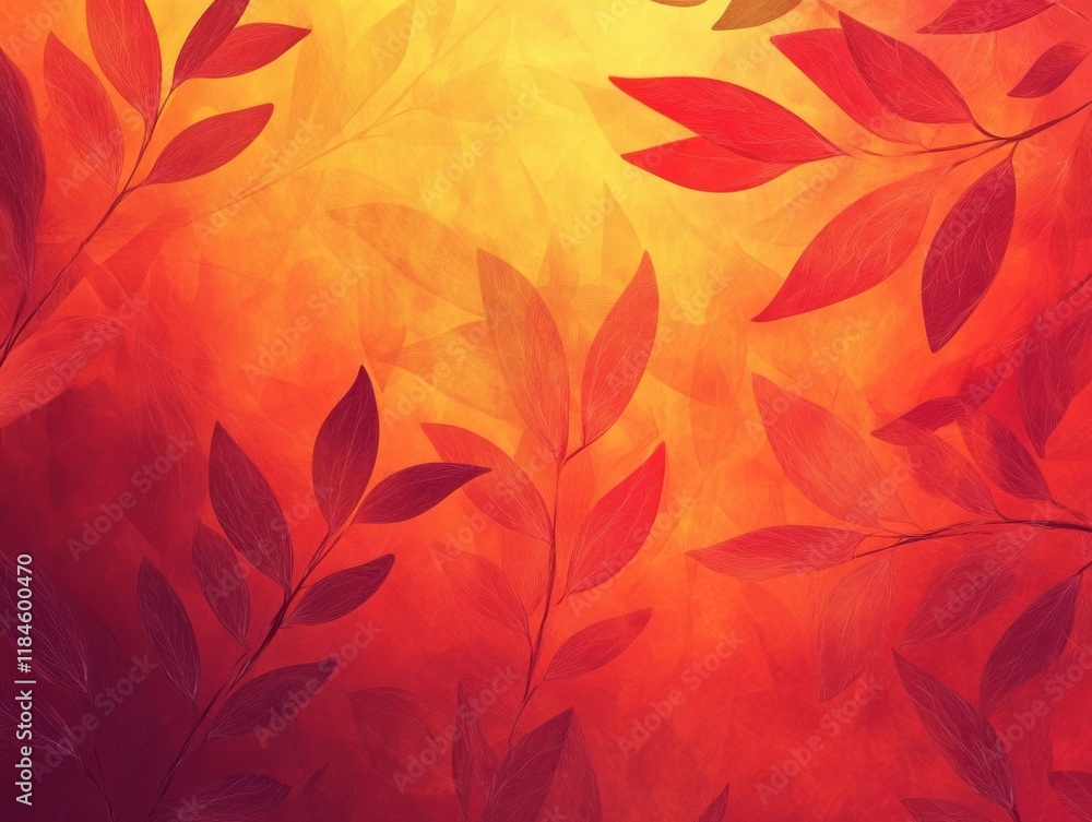 Red and Orange Autumn Leaves Abstract Design Red and Orange Autumn Leaves Abstract Design
