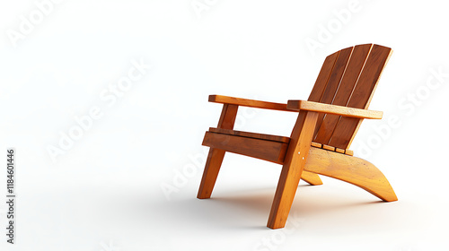 A wooden chair is sitting on a white background photo