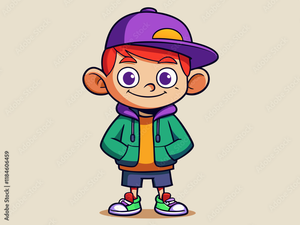 Cartoon Skateboarding Kid in Vibrant Colors – Fun and Dynamic Youthful Illustration Cartoon Skateboarding Kid in Vibrant Colors – Fun and Dynamic Youthful Illustration
