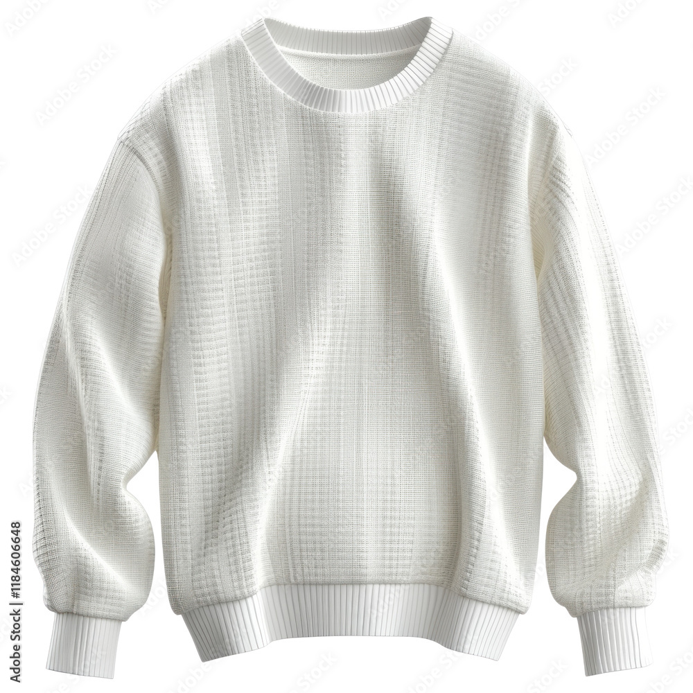 Obraz premium Soft White Sweater Isolated on Clean Background for Fashion or Apparel Promotion