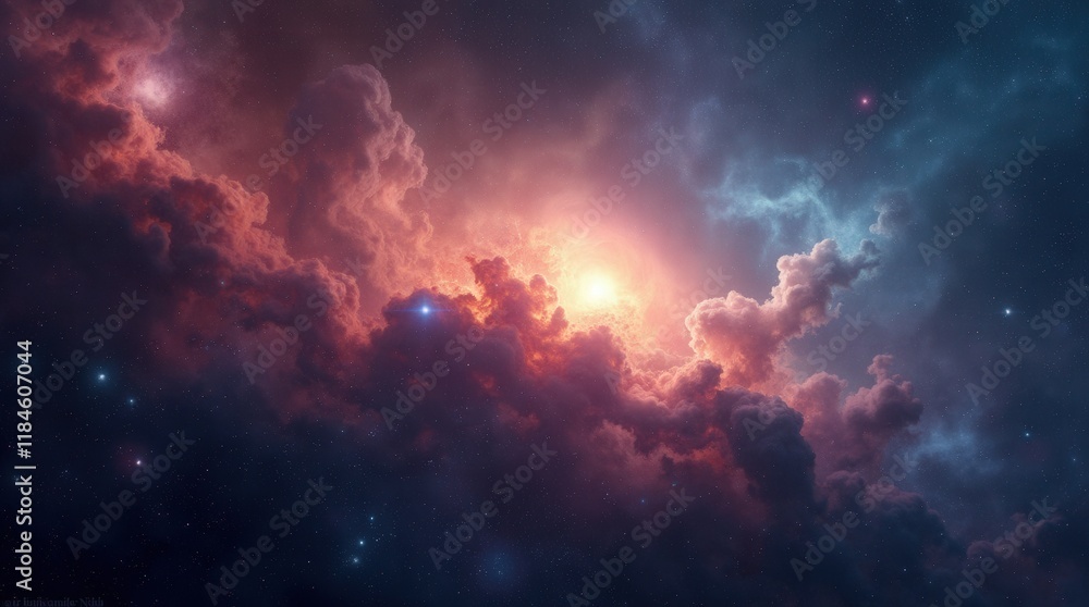 Fototapeta premium Nebula and galaxies in space. Abstract cosmos background