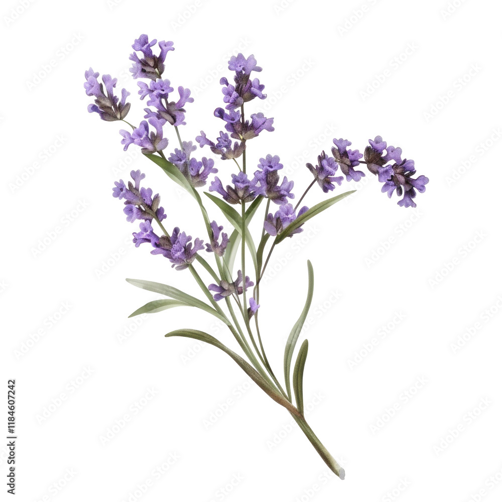 Fototapeta premium Isolated Lavender Flower on Clean transparent background for Elegant and Minimalistic Design Elements