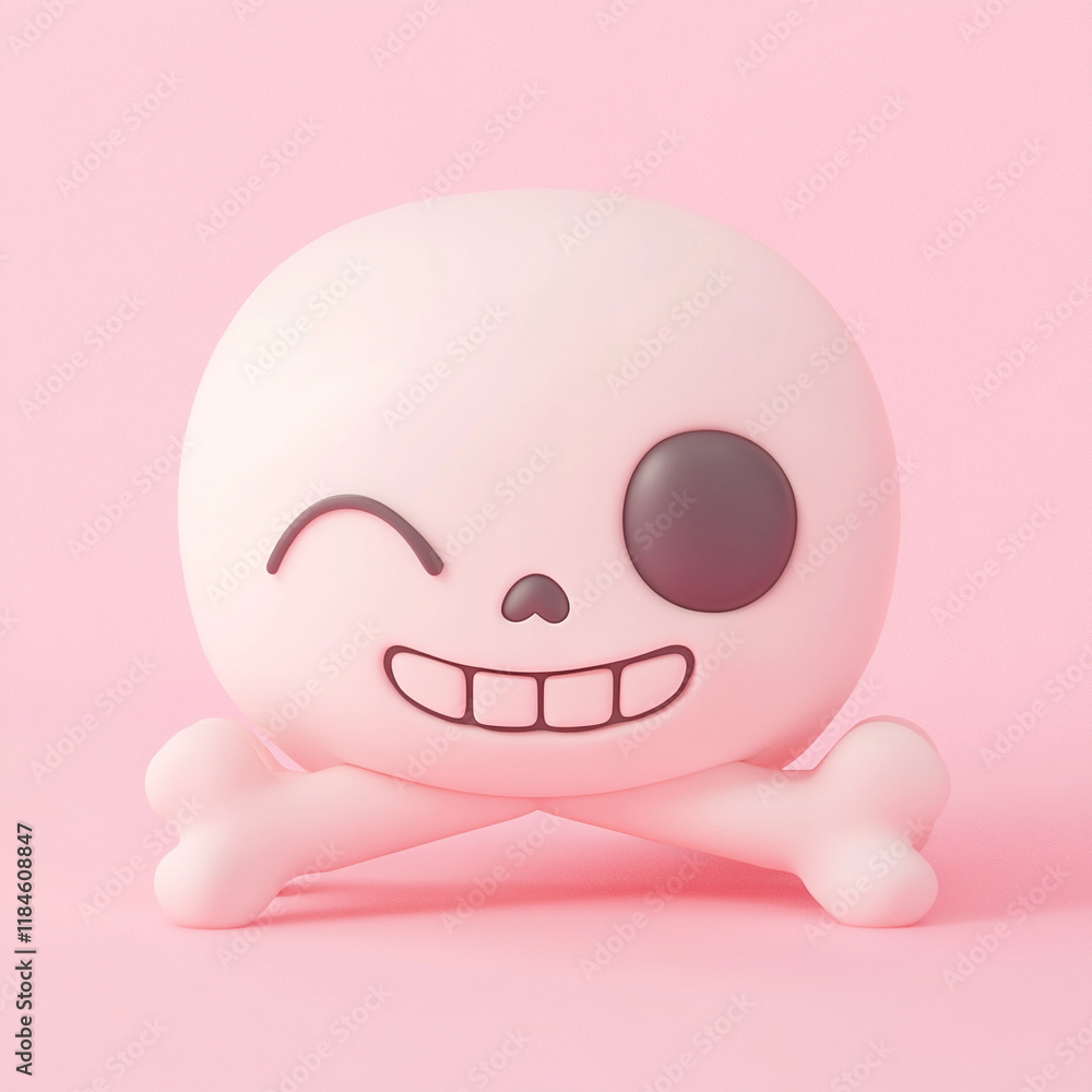 Skull and Crossbones clay muted pastels clay cute illustration Skull and Crossbones clay muted pastels clay cute illustration
