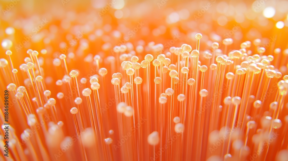 Abstract Orange Optical Particles in Motion