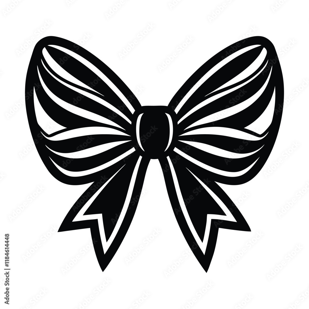 valentine bow vector illustration on white background