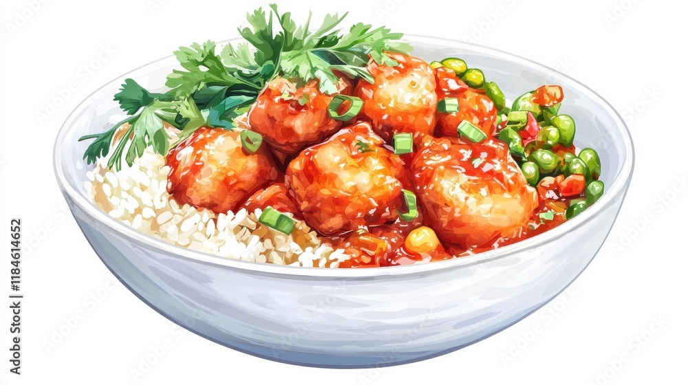 Delicious curry dish served in bowl isolated on white background high-quality food Delicious curry dish served in bowl isolated on white background high-quality food