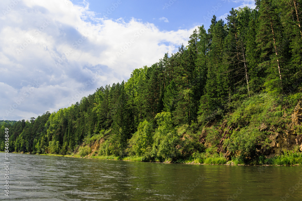 Naklejka premium river in the mountains