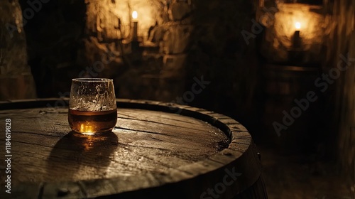 Aged Whiskey in a Cellar - A Luxurious Drink Experience