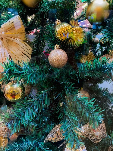 Traditional Christmas Decoration with Trees, Lights, Ornaments, Gifts, and a Festive Atmosphere. Classic Elements like Wreaths, Candles, and Bows Create a Cozy and Elegant Ambience for the Holiday Sea