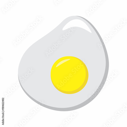 fried egg isolated on white background