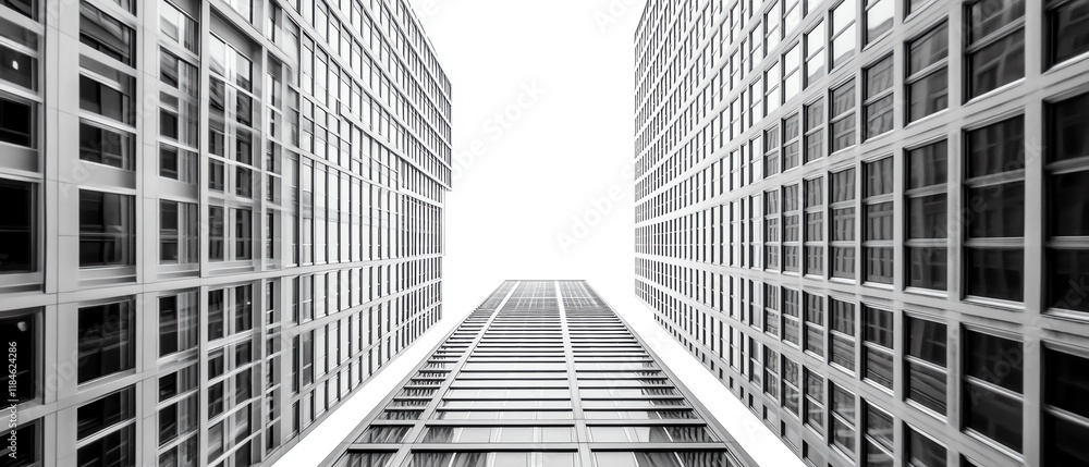 Fototapeta premium Modern skyscrapers reaching towards the sky