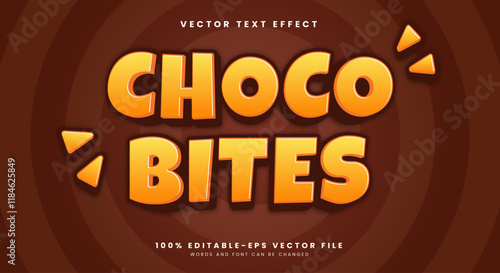 Choco Bites Editable Text Effect Template with Cartoon Style