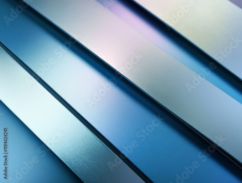 Abstract Blue and White Diagonal Metal Panels