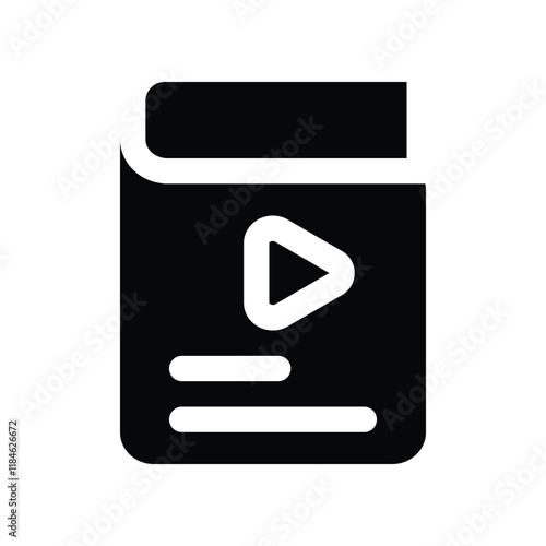 audiobook icon. vector glyph icon for your website, mobile, presentation, and logo design.