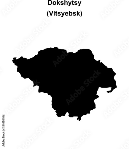 Dokshytsy district blank outline map