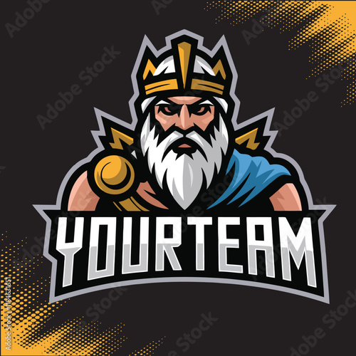 Zeus Crown Mascot Team Esports Logo