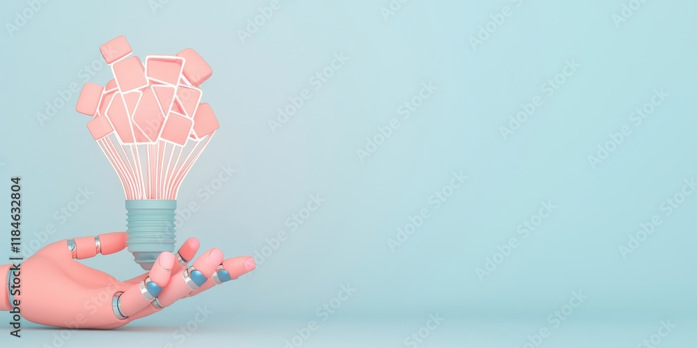 A creative hand holding lightbulbs in a colorful arrangement, symbolizing innovation. A creative hand holding lightbulbs in a colorful arrangement, symbolizing innovation.