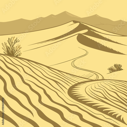 wavy rippling sand dune textures soft golden ton