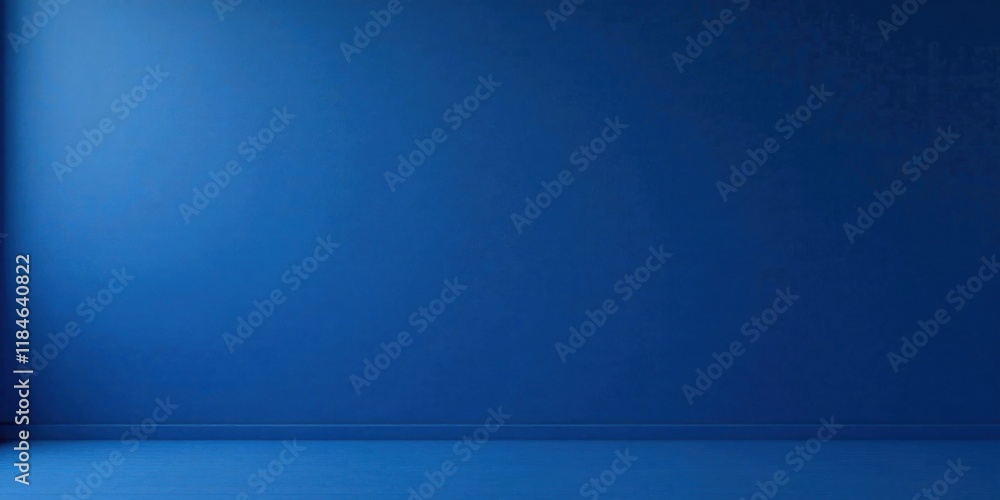 Fototapeta premium A Simple, Solid Blue Wall and Floor Background Ideal for Presentations, Designs, or Digital Art Projects