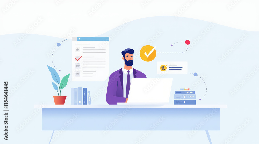 Minimalist Cybersecurity Professional in a Clean Modern Workspace Minimalist Cybersecurity Professional in a Clean Modern Workspace