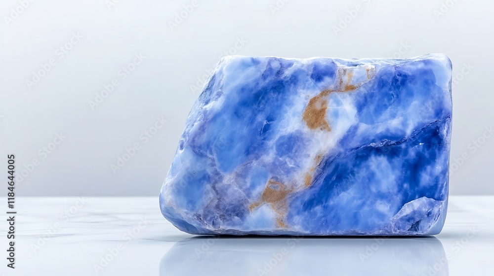 Close-up Photo: Striking Blue and White Marble Slab Resting Elegantly on a Polished Surface. AI Generated Close-up Photo: Striking Blue and White Marble Slab Resting Elegantly on a Polished Surface. AI Generated