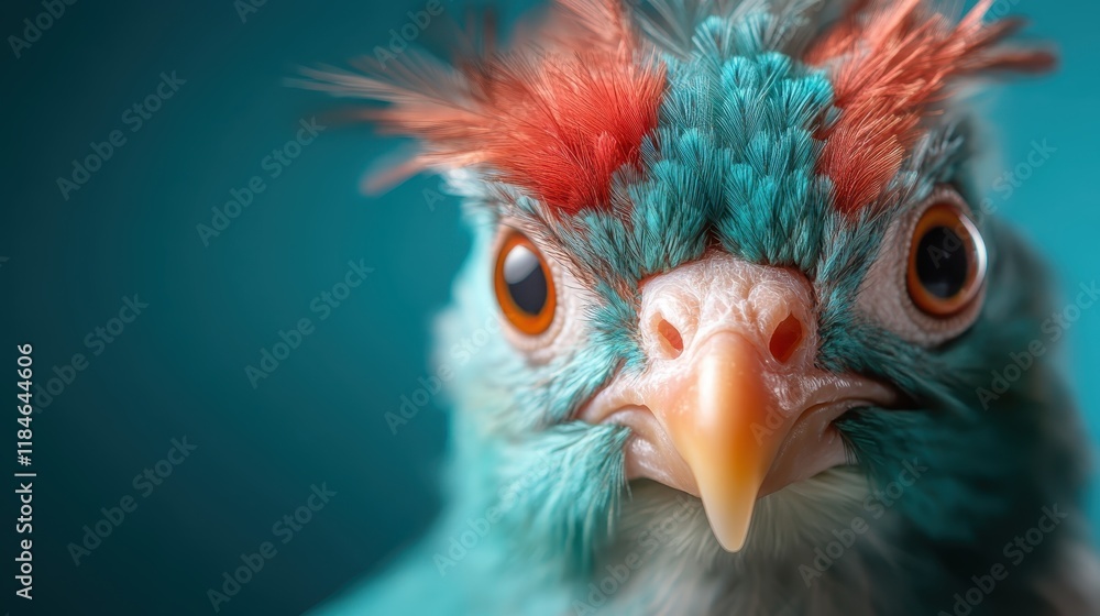 This stunning close-up captures a bird with vibrant plumage and bold features, merging elements of nature and artistry in a magical composition. This stunning close-up captures a bird with vibrant plumage and bold features, merging elements of nature and artistry in a magical composition.