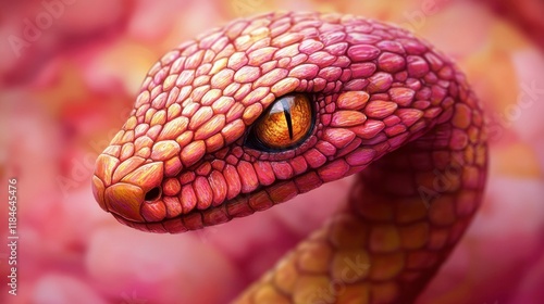 Vibrant Zodiac Illustration of a Colorful Snake photo