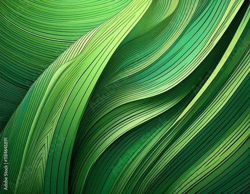 abstract green stripes background with line art style