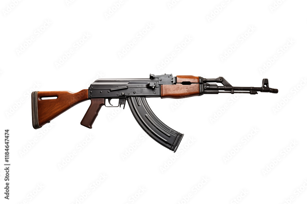 AK-47 Assault Rifle on Transparent Background – Iconic Firearm Design for Military, Tactical, and Security Applications. Perfect for Combat Scenes, Gaming Projects, Educational Materials and Realistic AK-47 Assault Rifle on Transparent Background – Iconic Firearm Design for Military, Tactical, and Security Applications. Perfect for Combat Scenes, Gaming Projects, Educational Materials and Realistic