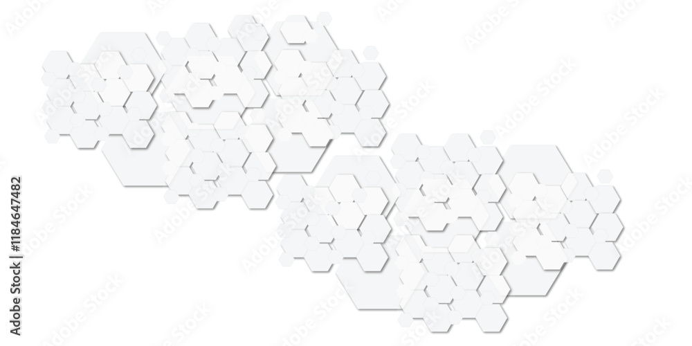 Geometric technology white hexagon background. Abstract vector illustration Science technology and medical concept hexagon on transparent background. Geometric technology white hexagon background. Abstract vector illustration Science technology and medical concept hexagon on transparent background.