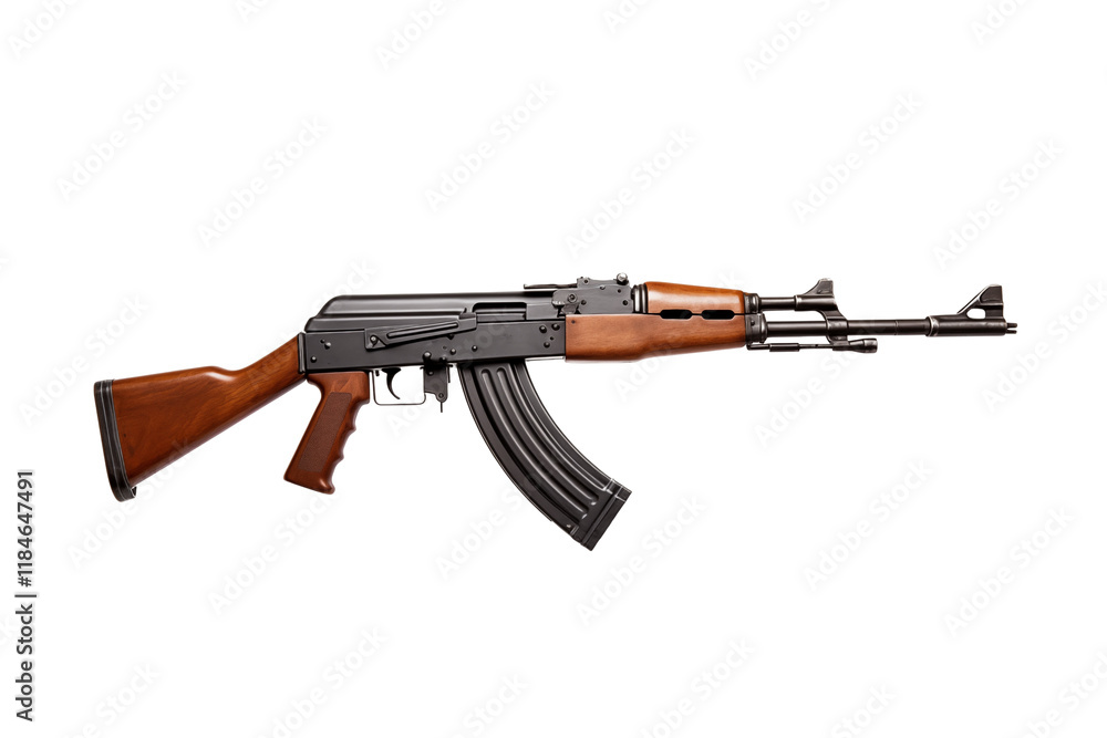 AK-47 Assault Rifle on Transparent Background – Iconic Firearm Design for Military, Tactical, and Security Applications. Perfect for Combat Scenes, Gaming Projects, Educational Materials and Realistic AK-47 Assault Rifle on Transparent Background – Iconic Firearm Design for Military, Tactical, and Security Applications. Perfect for Combat Scenes, Gaming Projects, Educational Materials and Realistic