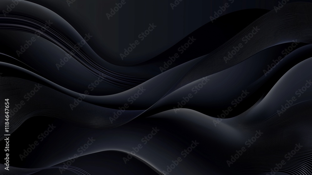 Obraz premium black abstract background design with waves