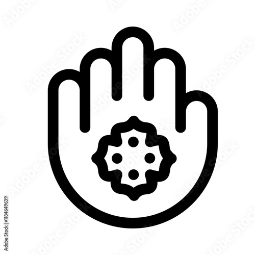 abhaya mudra icon with line style, perfect for ui projects photo