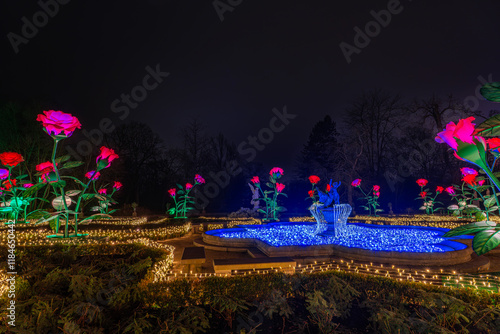 warszawa , miasto , Wilanów , Pałac, iluminacje, 