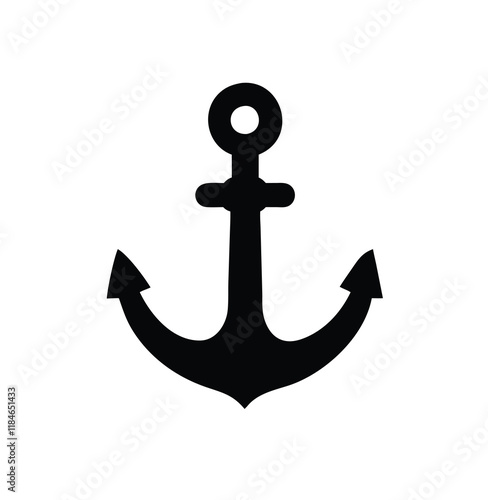 A black anchor silhouette