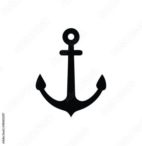 A black anchor silhouette