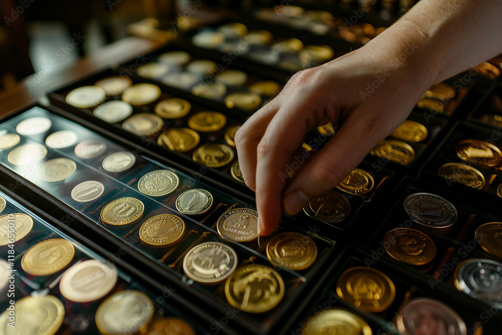 A display of historical coins and faded banknotes ai generative A display of historical coins and faded banknotes ai generative