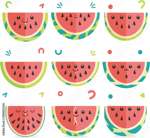 Cute summer watermelon slice collection