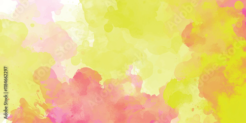 Beautiful and light color colorful background, web design and for making painting abstract watercolor background with pink and yellow color 