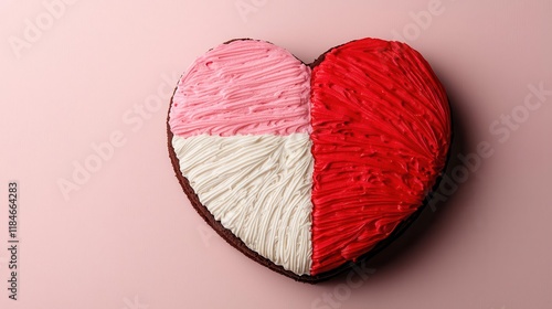 A Valentinesthemed pie chart with heartshaped slices representing different economic sectors, creative design, economic love, festive detail photo