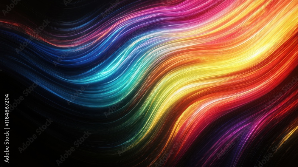 Vibrant Rainbow Swirls Abstract Art Background Design Colorful Glowing Waves Dynamic Energy Pattern Vibrant Rainbow Swirls Abstract Art Background Design Colorful Glowing Waves Dynamic Energy Pattern