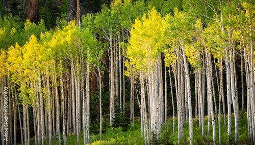 tall aspen bushes at uinta wasatch cache national forest in utah