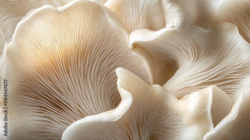 Close-up of Oyster Mushroom Texture Close-up of Oyster Mushroom Texture