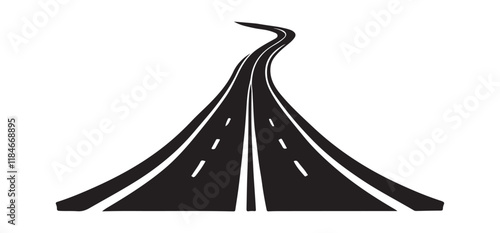 Endless Winding Road Silhouette Illustration